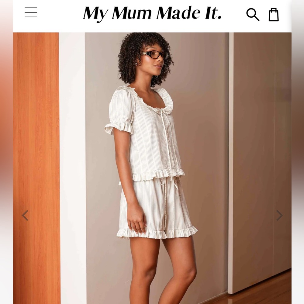 MY MUM MADE IT - GENEVIEVE BLOUSE - CHALK STRIPE